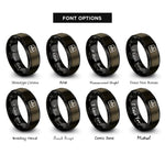 font options for inside engraving on gunmetal & black oscilloscope waveform rings
