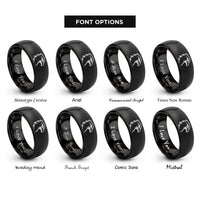 font options for inside engraving on black osprey rings
