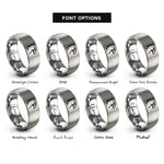font options for inside engraving on grey osprey rings