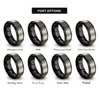font options for inside engraving on black & grey ostara hare rings