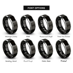 font options for inside engraving on black & grey ostara hare rings