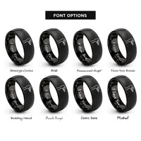 font options for inside engraving on black ostrich rings
