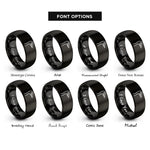 font options for inside engraving on black ostrich rings