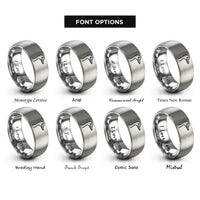 font options for inside engraving on grey ostrich rings