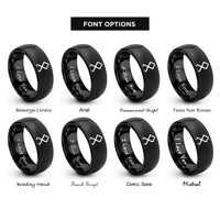font options for inside engraving on black othala rings