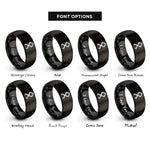 font options for inside engraving on black othala rings