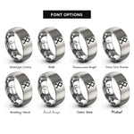 font options for inside engraving on silver othala rings