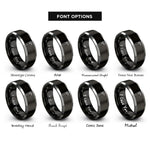 font options for inside engraving on black & gray otoscope rings
