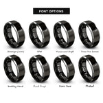 font options for inside engraving on black & silver otoscope rings