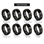 font options for inside engraving on black otoscope rings