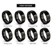 font options for inside engraving on black otoscope rings