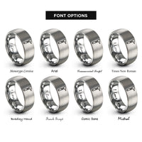 font options for inside engraving on grey otoscope rings