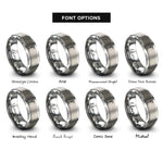 font options for inside engraving on silver otoscope rings