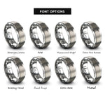 font options for inside engraving on silver otoscope rings