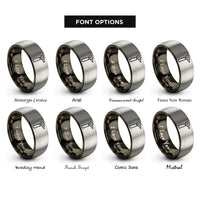 font options for inside engraving on gunmetal & grey otoscope rings