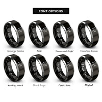 font options for inside engraving on black & gray otter rings