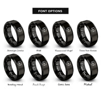 font options for inside engraving on black otter rings