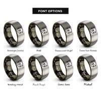 font options for inside engraving on gunmetal & gray otter rings