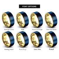 font options for inside engraving on gold & blue otter pair rings