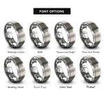 font options for inside engraving on grey otter pair rings