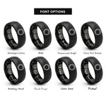 font options for inside engraving on black ouroboros rings