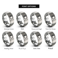 font options for inside engraving on silver ouroboros rings