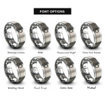 font options for inside engraving on grey ouroboros rings