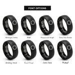 font options for inside engraving on black ouroboros serpent rings