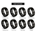 font options for inside engraving on black ouroboros serpent rings