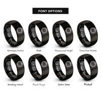 font options for inside engraving on black ouroboros serpent rings
