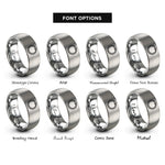 font options for inside engraving on grey ouroboros serpent rings