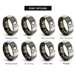 font options for inside engraving on gunmetal & gray ouroboros serpent rings