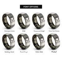 font options for inside engraving on gunmetal & gray ouroboros serpent rings
