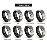 font options for inside engraving on black & grey outboard motor rings