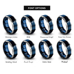 font options for inside engraving on blue & silver outboard motor rings