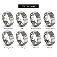 font options for inside engraving on grey outboard motor rings