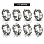 font options for inside engraving on silver outboard motor rings