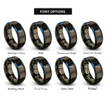 font options for inside engraving on gunmetal & blue outboard motor rings