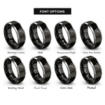 font options for inside engraving on black & silver output jack plug rings