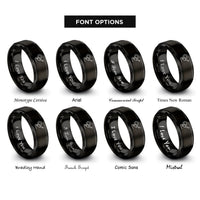 font options for inside engraving on black output jack plug rings
