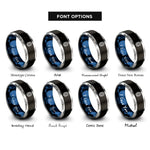 font options for inside engraving on black & blue & grey oval badge rings