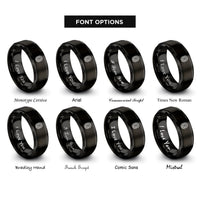 font options for inside engraving on black oval badge rings