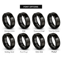 font options for inside engraving on black oval badge rings