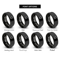 font options for inside engraving on black oval rope edge rings