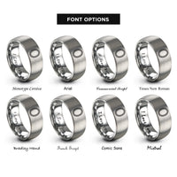 font options for inside engraving on grey oval rope edge rings