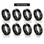font options for inside engraving on black & grey oven mitt rings