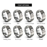 font options for inside engraving on silver oven mitt rings