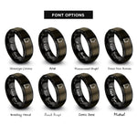 font options for inside engraving on gunmetal & black oven mitt rings