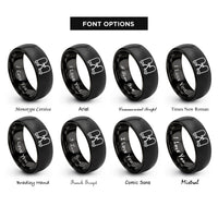 font options for inside engraving on black oven mitt pair rings