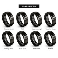 font options for inside engraving on black oven mitt pair rings